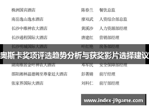 奥斯卡奖项评选趋势分析与获奖影片选择建议